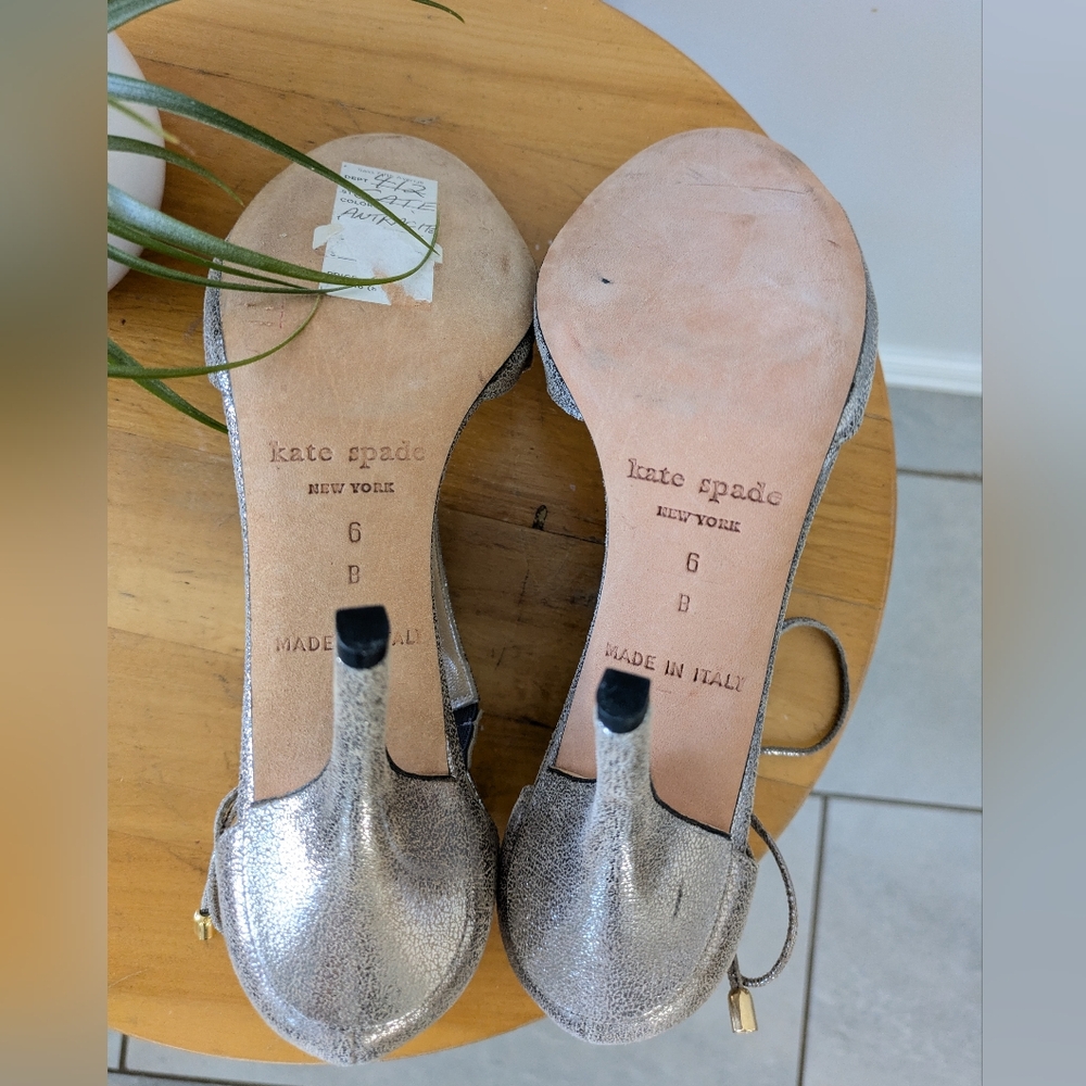 Kate Spade Metallic Silver High Heel Sandals - Picture 5 of 8